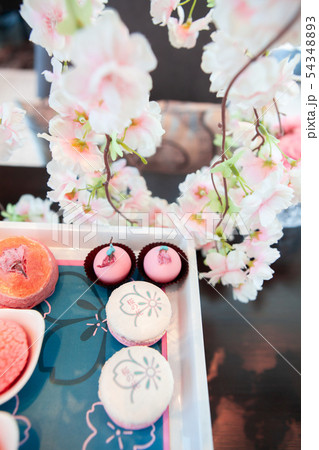 Sweet Sakura or Cherry Blossom afternoon tea set 54348893