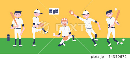 Set of baseball cartoon players Set of baseball cartoon players 54350672