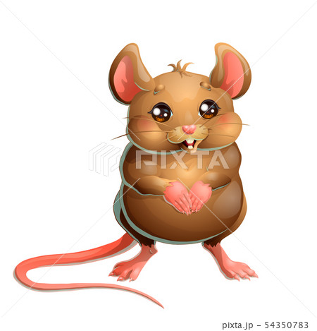 The cute brown mouse on white background 54350783
