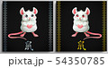 Cards cute mouse and hyerogliph on black 54350785