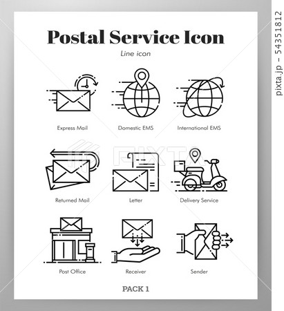 Postal service icons Line pack Postal service icons Line pack 54351812