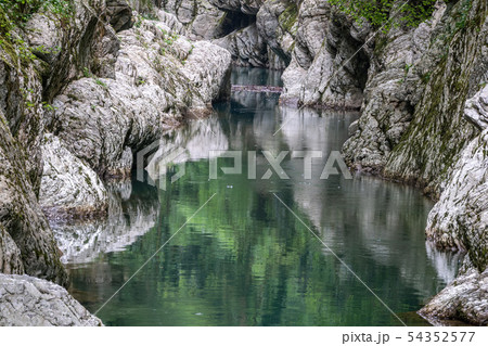 Mountain river in the stone gorge. 54352577