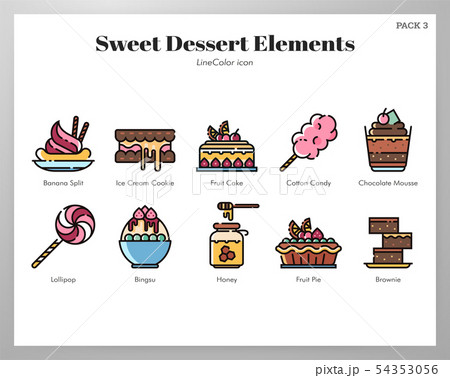 Sweet dessert elements LineColor pack 54353056