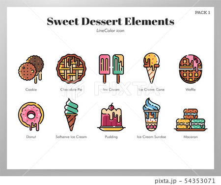 Sweet dessert elements LineColor pack 54353071