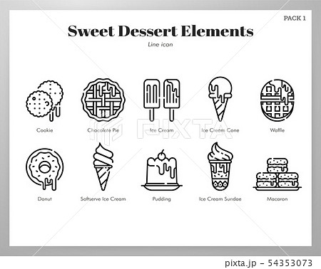 Sweet dessert elements Line pack 54353073
