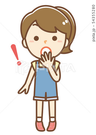 驚く女の子のイラストのイラスト素材