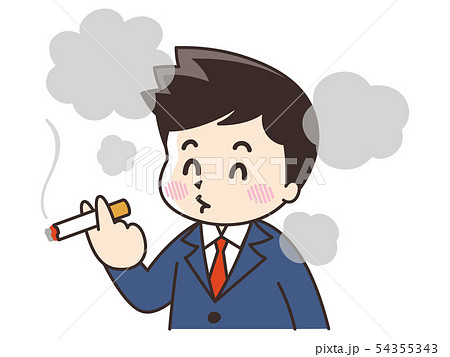 タバコを吸うビジネスマンのイラスト素材