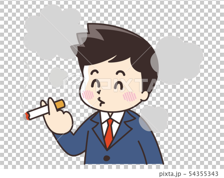 A businessman smoking a cigarette A businessman smoking a cigarette 54355343
