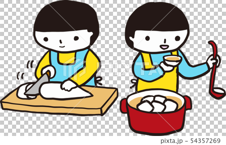 烹飪兒童矢量Aokiirokun 54357269