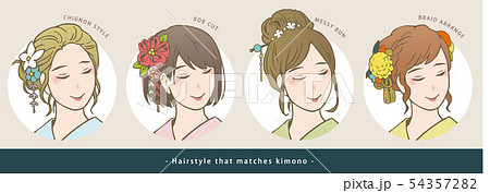 可愛い 和服 髪型 イラスト Khabarplanet Com