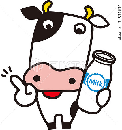 牛と牛乳のイラスト素材 54357650 Pixta