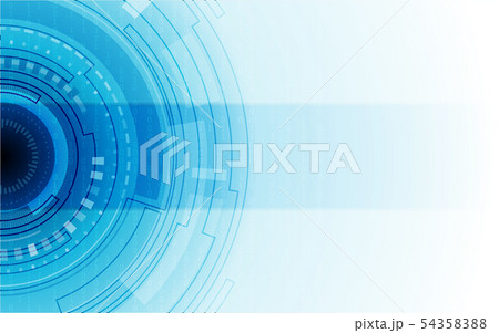 abstract blue technology circles on white color 54358388