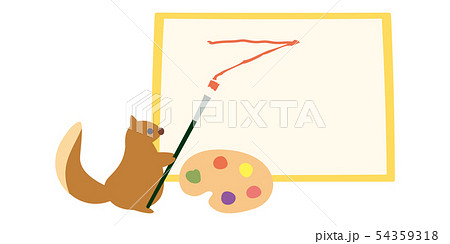 素材 秋 リス1のイラスト素材