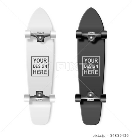 Skateboarding. Vector Realistic 3d Render Blank White and Black Skateboard Icon Set Closeup Isolated Skateboarding. Vector Realistic 3d Render Blank White and Black Skateboard Icon Set Closeup Isolated 54359436