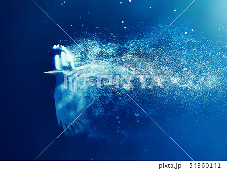 空間をはばたく抽象的な鳥 54360141