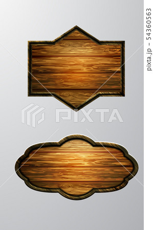 Vector realistic illustration of wooden signboard 54360563