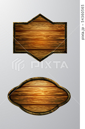 Vector realistic illustration of wooden signboard 54360565