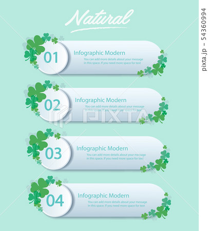cute green clover leaf info graphic background  54360994