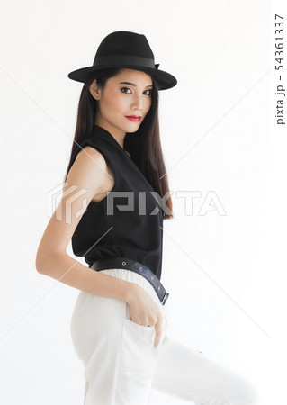 Asian model woman standing and pompous.. 54361337