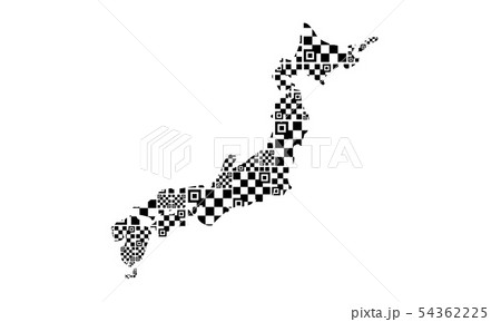 QRコードと日本地図のベクターイラストレーション 54362225