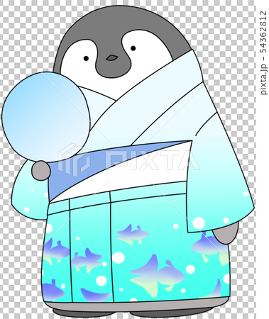 Cute penguin chicks (blue uniform yukata) 54362812