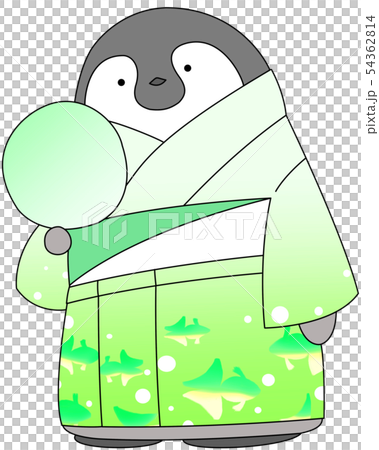 Cute penguin chick (green uniform yukata) 54362814