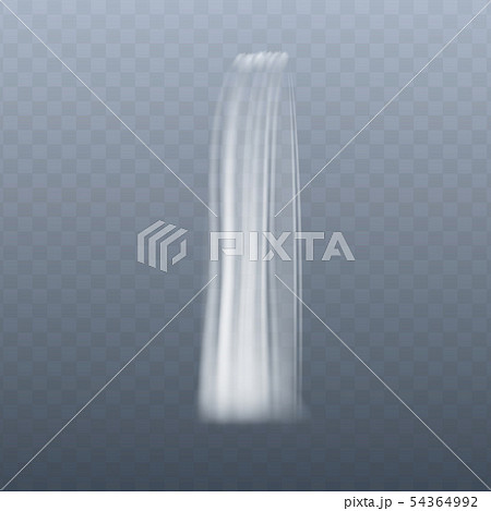Thin vertical waterfall stream in motion, realistic effect of water flowing down 54364992