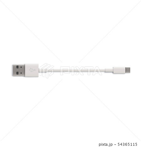 Short white USB cable cord with standard type A and B plug Short white USB cable cord with standard type A and B plug 54365115