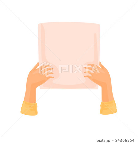 White sheet of paper in the hands. Vector illustration on white background. White sheet of paper in the hands. Vector illustration on white background. 54366554