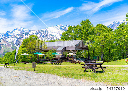 青空　テラス　野外　カフェ　イメージ　【長野県】 54367010