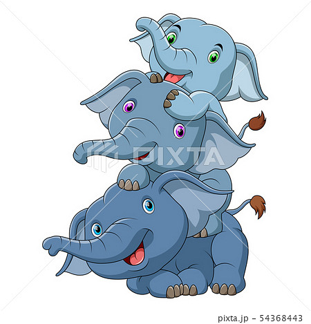 three cute baby elephant 54368443