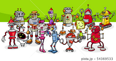 cartoon robots conceptual fantasy characters group 54369533