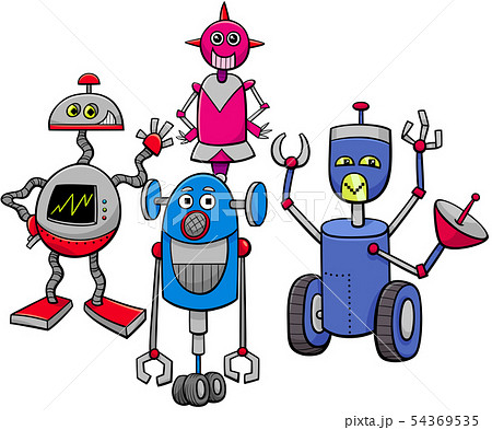 robots or droids cartoon characters group 54369535
