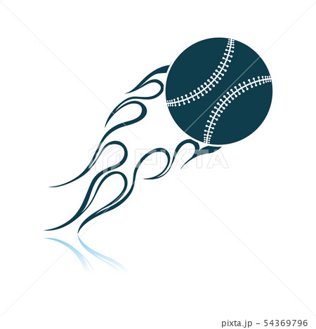 Baseball Fire Ball Icon 54369796