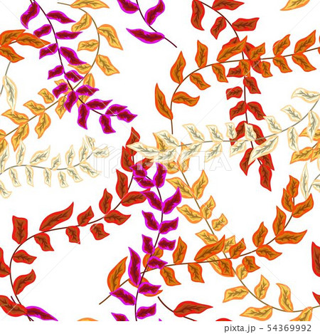 tropical branches with leaves seamless pattern. tropical branches with leaves seamless pattern. 54369992