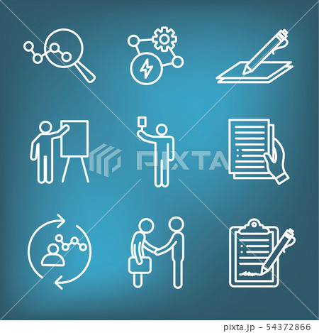 New Business Process Icon Set With Biddingのイラスト素材