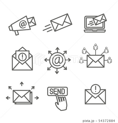 Email marketing campaigns icon set with email 54372884