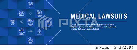 Medical Lawsuits Icon Set and Web Header Banner 54372994