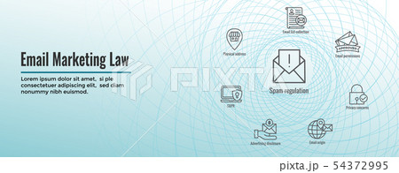 Email Marketing Rules and Regulations Icon Set & 54372995