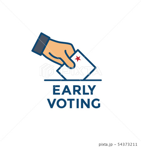 Early Voting Icon with Vote, Icon, and Patriotic 54373211