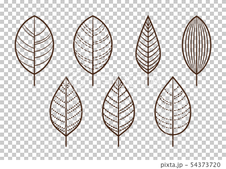 葉っぱのイラストセット 一色のイラスト素材