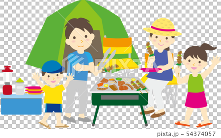 キャンプする家族 キャンプする家族 54374057