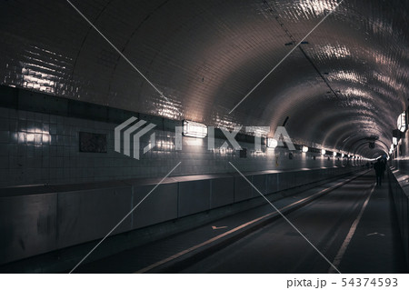 Pedestrian and vehicle tunnel in Hamburg 54374593