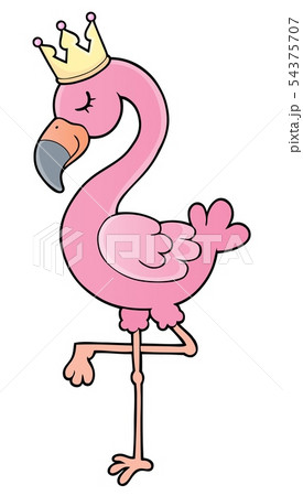 Flamingo with crown theme image 1 54375707