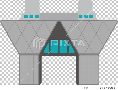 東京 建物・ランドマーク・ビルイラスト /　東京ビックサイト・国際展示場 54375963