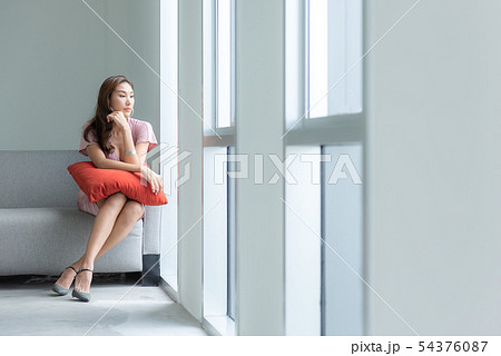 Asian beautiful woman relaxing and chill  54376087