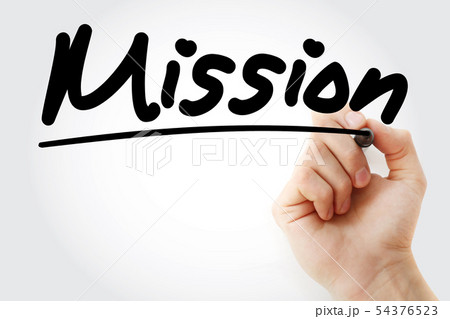 Mission text with marker Mission text with marker 54376523
