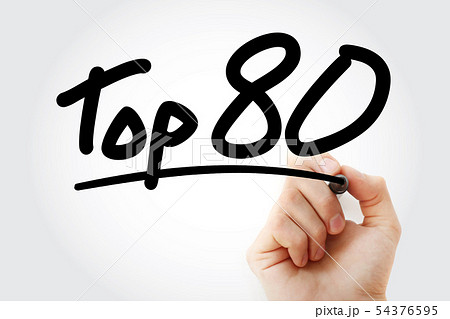 Top 80 text with marker Top 80 text with marker 54376595