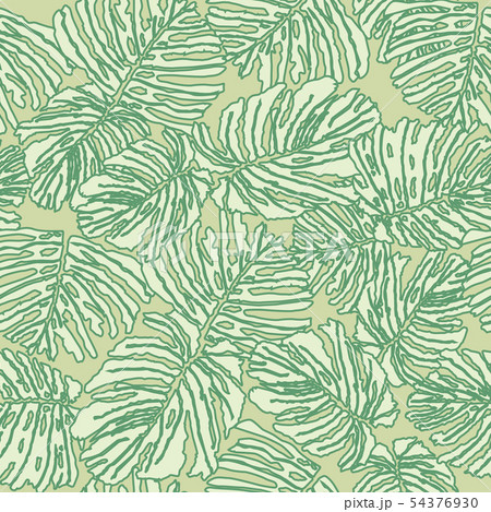 Tropcal leaves tile pattern floral palm leaf 54376930