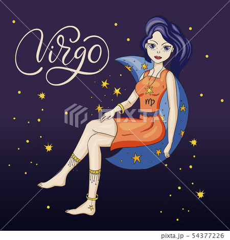 Zodiac Girl Vector Sign. Zodiac Girl Vector Sign. 54377226